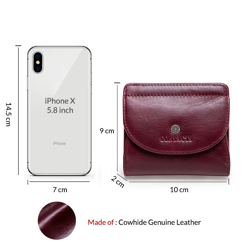 Cartera Para Mujer De Cuero Genuino Contacto