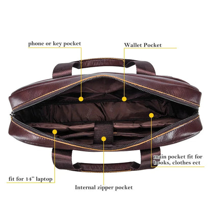 Laptop Bag For Men Briefcase Bull Captain