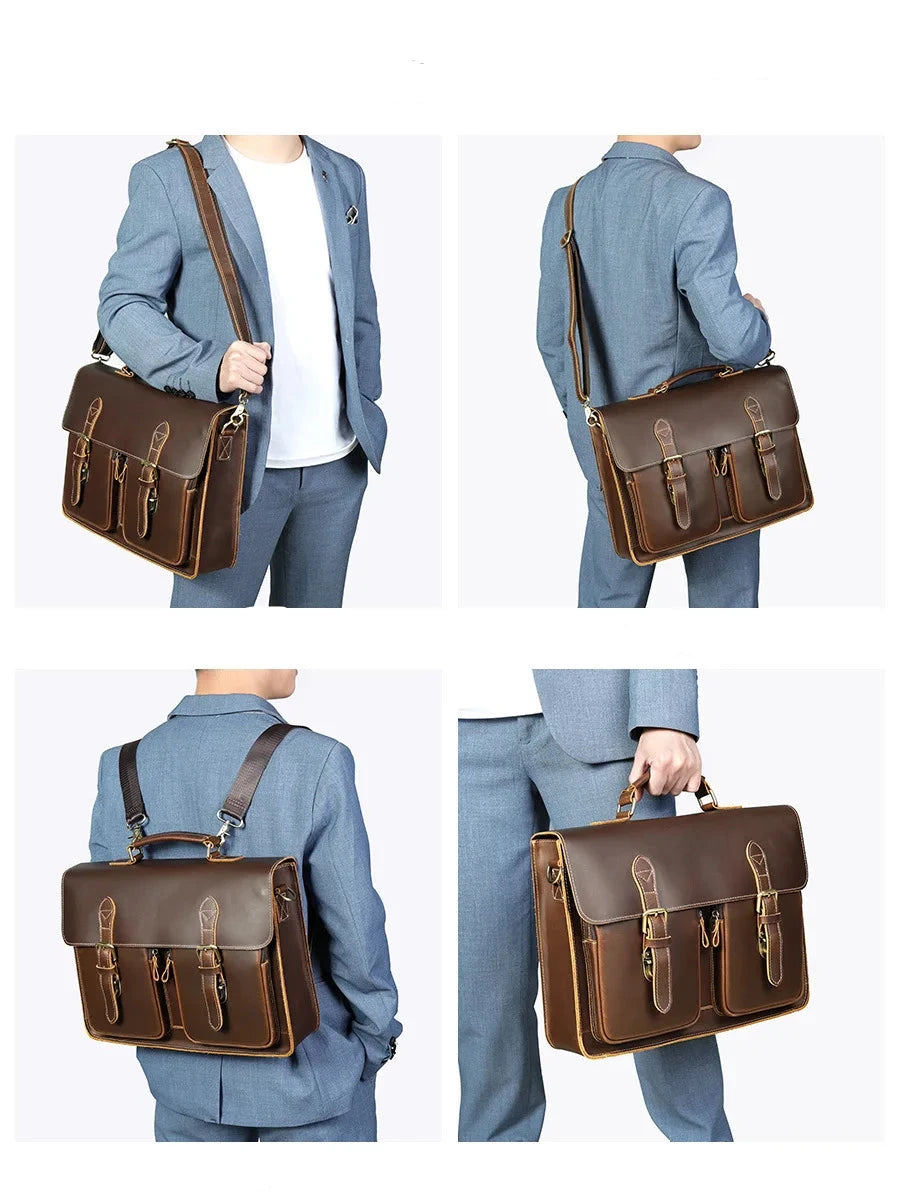 Men's Leather Laptop Bag Leath Focus