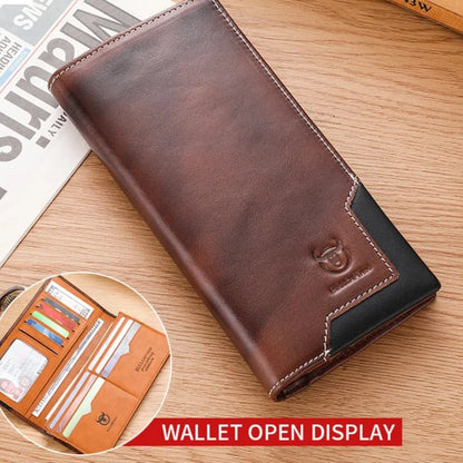 Men's Long Wallet Leather RFID Bull Captain