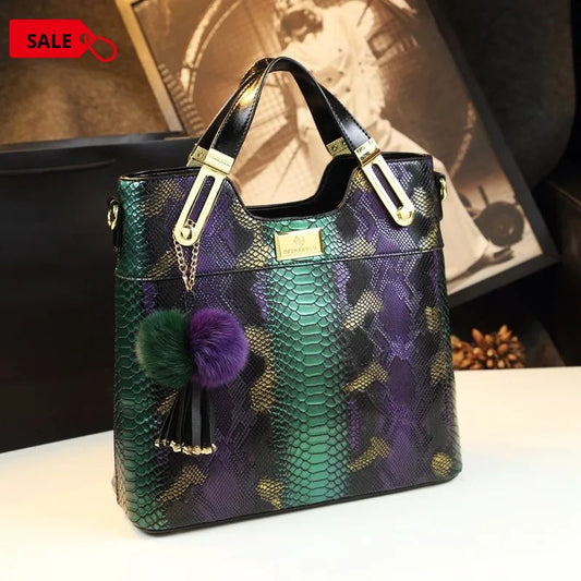 Handbag Crossbody Green & Purple