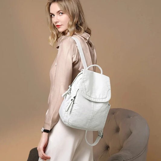 Backpack For girls Washed Leather Motaora