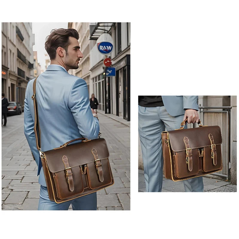 Men's Leather Laptop Bag Leath Focus