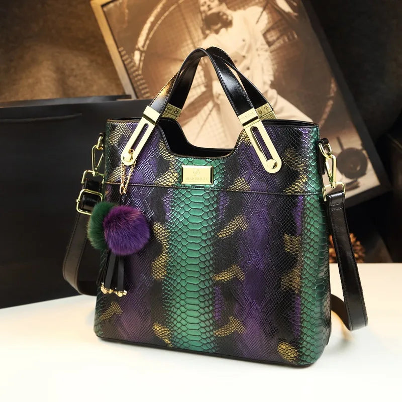 Handbag Crossbody Green & Purple