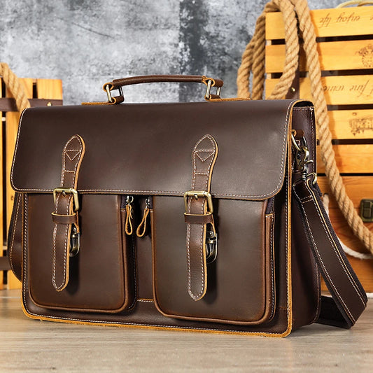 Men's Leather Laptop Bag Leath Focus