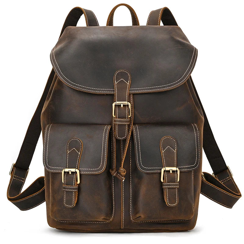 Leather Backpack For Men Casual Luufan